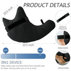 Shoulder Surgery Pillow, Shoulder Pillow for Shoulder Pain, Rotator Cuff Pillow, Arm Pillows for Adults After Surgery, Side Sleeper Pillow for Neck and Shoulder Pain Relief (black with strap)