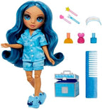 Rainbow High Jr High PJ Party - Skyler, Blue 9" Posable Fashion Doll with Soft Onesie, Slippers, Fun Play Accessories, Great Toy Gift for Girls Kids Ages 4-12 Years