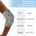 COMNICO Arm Brace Pads Elbow Protector Strap Pair Gray, Breathable Anti-Collision Sponge Tendonitis Fitness Volleyball Basketball Tennis Golfers Knee Support Band for Kids Men Women Elderly