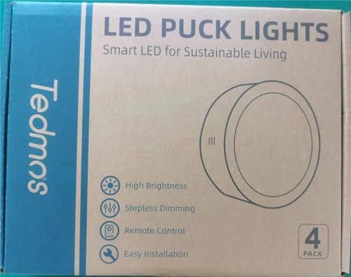 RGB Rechargeable Puck Lights with Remote, Colored 1600mAh Battery Operated Tap Lights Stick On LED Under Cabinet Light USB Magnetic Classroom Push Light Kitchen Counter Touch Light Press Button Light