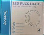 RGB Rechargeable Puck Lights with Remote, Colored 1600mAh Battery Operated Tap Lights Stick On LED Under Cabinet Light USB Magnetic Classroom Push Light Kitchen Counter Touch Light Press Button Light