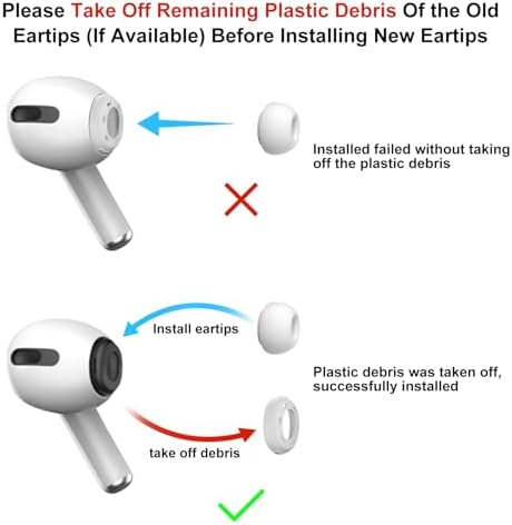 [3 Pairs] Replacement Ear Tips for Airpods Pro and Airpods Pro 2nd Generation with Noise Reduction Hole,Silicone Ear Tips for Airpods Pro with Portable Storage Box and Fit in The Charging Case(Medium)