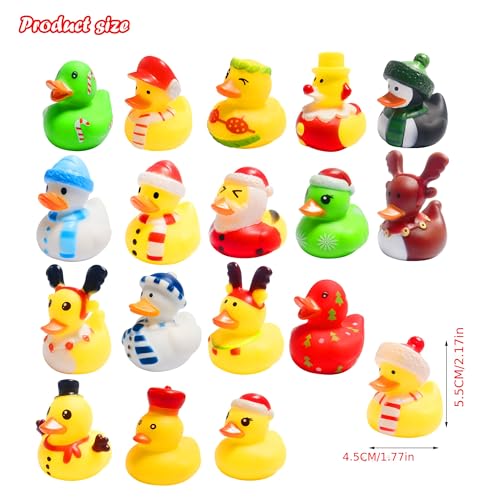 36 Pcs Christmas Rubber Ducks,Baby Showers Accessories Jeep Duckies Bath Toys for Kids Christmas Party Favors,Gift Exchange,Christmas Stocking Stuffers(Christmas)
