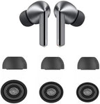Replacement for Galaxy Buds3 Pro Earbuds Tips Silicone Ear Tips, Galaxy Buds 3 Pro Eartips S/M/L 3 Size 3 Pairs Upgrade Black 913b3
