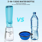 Portable Dog Water Bottle Dispenser [Leak Proof & Foldable] Dog Travel Water Bottle Bowl Accessories for Puppy Small Medium Large Dogs Pet Water Bottles for Dogs Walking Outdoor Hiking 19OZ