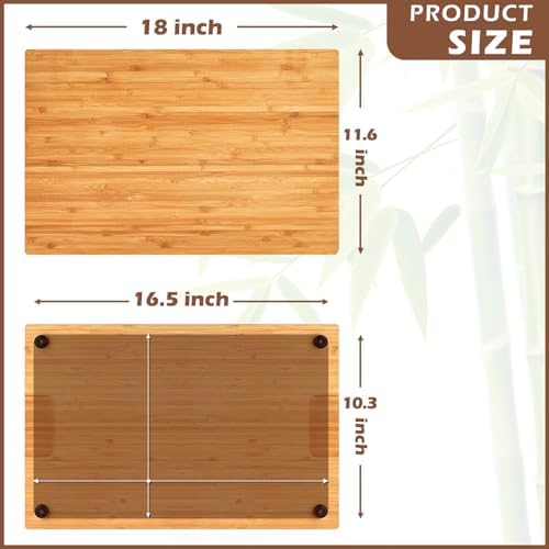 Bamboo Cutting Board Compatible with Ninja Foodi SP101 SP201 SP301 Air Fryer Oven, Accessories for Countertop Convection Toaster Oven, Creates Storage Space, Heat Resistant Silicone Feet