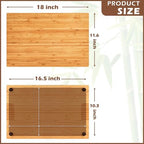 Bamboo Cutting Board Compatible with Ninja Foodi SP101 SP201 SP301 Air Fryer Oven, Accessories for Countertop Convection Toaster Oven, Creates Storage Space, Heat Resistant Silicone Feet