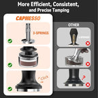 CAPMESSO Espresso Tamper 58.35mm: Coffee Tamper for Breville Espresso Machine With Calibrated 3 Spring Loaded - 30lbs Espresso Accessories Tamper with Sound Feedback, Stand & Ripple Base (58.35mm)