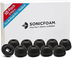 Memory Foam Earbud Tips - Premium Noise Isolation, Replacement Foam Ear Tips, 10 Pack for Airpods Pro (SFAIR Medium, Black)
