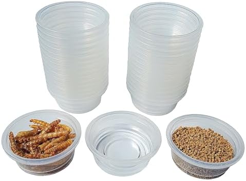 200 pcs 0.5oz Crested Gecko Food and Water Feeding Cups, Reptile Feeder Bowls, for Lizard and Other Small Pet Ledge Accessories Supplies