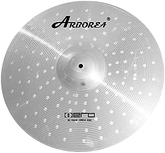 Arborea Cymbal Pack 14"Hihats 16"Crash 18"Crash 20"Ride 5 Pieces Cymbals for Drum Set Silver Drum Practice Cymbal for Beginner