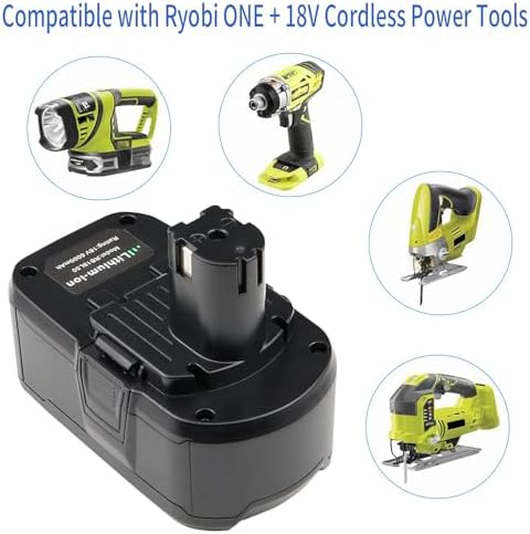 2Packs 18V 6.0Ah P108 Replacement Battery for Ryobi 18V Battery Compatible with Ryobi One+ Plus P105 P107 P102 P103 P104 P271 BPL18151 BPL1820 BPL-1815 BPL-1820G Cordless Power Tools Battery