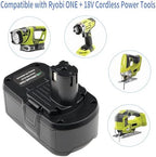 2Packs 18V 6.0Ah P108 Replacement Battery for Ryobi 18V Battery Compatible with Ryobi One+ Plus P105 P107 P102 P103 P104 P271 BPL18151 BPL1820 BPL-1815 BPL-1820G Cordless Power Tools Battery