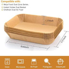 Air Fryer Paper Liners, 100PCS Rectangle 8.6"x5.5" Disposable Parchment, AirFryer Accessories Non-Stick Baking Paper for Ninja Foodi Dual Zone Air Fryer DZ201/DZ401/DZ550