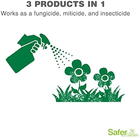 Safer Brand Garden SG5180 Insect Killing Fungicide, Miticide, and Insecticide Neem Oil Spray – Kills Insects & Mites – Controls & Prevents Fungal Disease – OMRI Listed for Organic Use – 24 oz