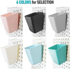 G.CORE Large Pegboard Cups Peg Board Storage Bin 6 Pack with Hooks, Square Box Shape Pegboard Cup Holder Accessories for Garage Workbench/Craft Room/Office/Playroom/Home Kitchen Organization (Blue)