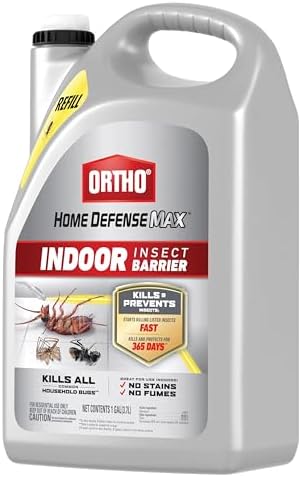 Ortho Home Defense Max Indoor Insect Barrier: Refill, Starts Killing Ants, Roaches, Spiders, Fleas and Ticks Fast, Use for Indoor Pest Control, Long-Lasting Control, 1 gal. (2-Pack)