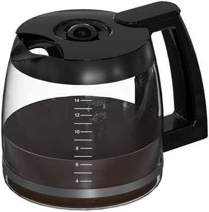 14-CUPS Coffee Maker Glass Carafe Replacement Pot Compatible with Cuisinart Coffee Machine DCC-2200RC, DCC-2200, DCC-3200, DCC-3200P1, DCC-3200FR, DCC-2600, DCC-2800, DCC-1800FR, CBC-7400, CBC-7000PC
