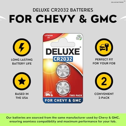 Key Fob Replacement Batteries for Chevy GMC (Silverado Equinox Malibu Sierra Traverse Cruze Impala Tahoe Terrain Acadia Yukon Colorado Camaro Suburban Trax Blazer Sonic Express) Remote Key (Pack of 2)