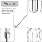 3 PCS Hand Mixer Beaters, Hand Mixer Beaters for Kitchenaid Hand Mixer Replacement Beaters, Stand Mixer Whisk Attachment for Hamilton Beach Hand Mixer 62682rz 62692 62695v 64699, 3PCS Silver