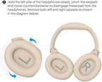 TOZO HT2 Hybrid Active Noise Cancelling Headphones, Wireless Over Ear Bluetooth Headphones Pink +HT2 Replacement Ear Pads Khaki