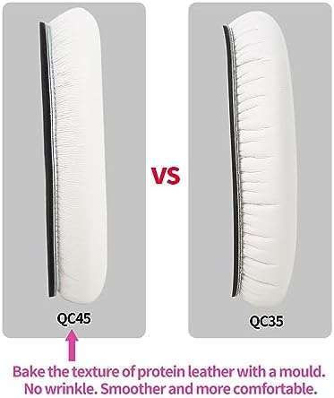 Earpads for Bose QuietComfort 45 QC45 QC35 ii QC35 Lambskin Leather Ear Cushions Professional Headphones Replacement Ear Pads with Noise Cancelling Memory Foam White