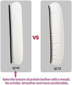 Earpads for Bose QuietComfort 45 QC45 QC35 ii QC35 Lambskin Leather Ear Cushions Professional Headphones Replacement Ear Pads with Noise Cancelling Memory Foam White
