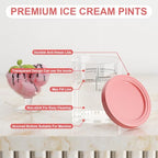 Containers Replacement for Ninja Creami Deluxe Pints and Lids - 4 Pack,Creamy Ice Cream Containers Cups Set,24oz Family Size Compatible with Ninja Ice Cream Maker NC500/NC501 Series Dishwasher Safe