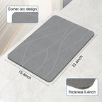 Veeloim Stone Bath Mat Diatomaceous Earth Bath Mat Non-Slip Super Absorbent Stone Bath Mats for Bathroom Quick Drying Diatomite Stone Shower Mat Large Natural Easy to Clean(23.6×15.4" Gray)