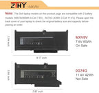 ZTHY MXV9V Laptop Battery Replacement for Dell Latitude 5300 5310 7300 7400, Latitude 5300/5310 2-in-1, Inspiron 7300/7306 2-in-1 Black Series P96G P97G P99G P100G 5VC2M 829MX 0829MX 7.6V 60Wh 4-Cell