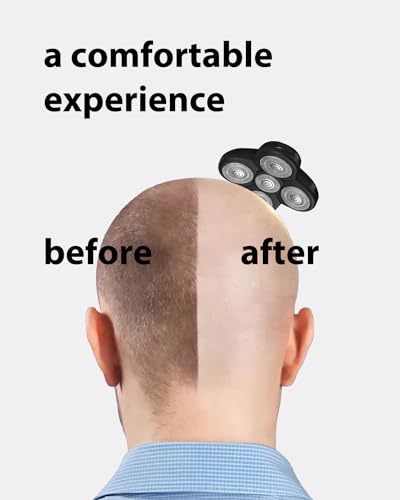 Shaver Replacement Blades for Head Shaver Kit, 5 Blades Shaver Replacement Heads for Bald Men Freedom Shaving, Face and Head Electric Razor Shaver for Bald Heads, with Cleaning Brush