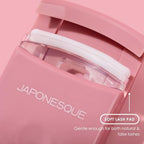 JAPONESQUE Travel Eyelash Curler, Pink - Plastic Eyelash Curlers for Travel Makeup, Go Curl Lash Curler with Bonus Replacement Lash Pad - 1 Pack