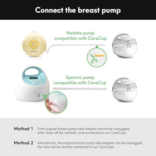 S9/S12 Baby CaraCups Wearable Milk Collection for 99.9% Separable Electric Breast Pumps, Hands Free Milk Collector Cup Set, Compatible with Spectra, Medela, Lansinoh, Accessories Replacement (24 mm)