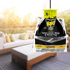Raid Yellow Jacket and Wasp Trap (6-Pack), Outdoor Wasp Trap, Disposable Wasp and Yellow Jacket Trap Bag with Food-Based Attractant