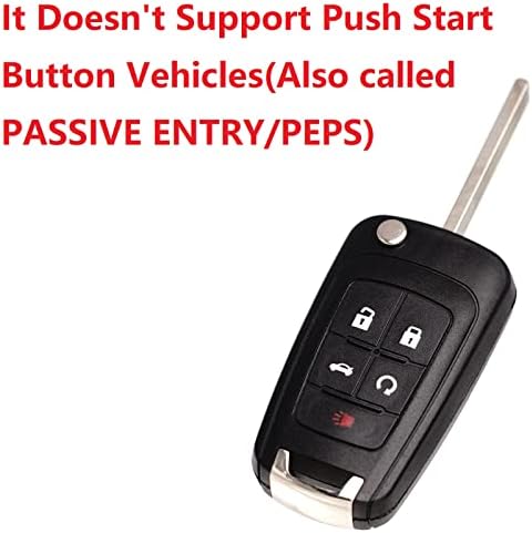 Remote Flip Key Fob Replacement Fits for Chevy Cruze Equinox Camaro Malibu Sonic Impala Buick LaCrosse Regal Verano Encore Allure GMC Terrain 2010-2021 Keyless Entry Remote Control OHT01060512 Set 1