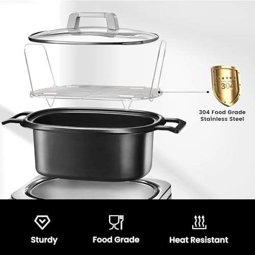 Steam and Roast Rack - Compatible with Ninja Foodi Possible Cooker Pro 8.5 Quart MC1001 MC1000 MC1010 Series,Stainless Steel Crock Pot Slow Cooker Accessories