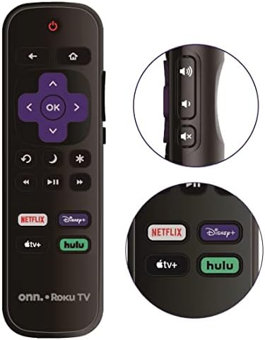 OEM Replacement Remote Control Compatible with All ONN. Roku TV Smart 4K Ultra HDTV 【Only Works with Onn. Roku TV, Not for Roku Stick and Roku Box】 (Netflix/Disney Plus/Apple TV+ / Hulu)