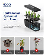iDOO Hydroponics Growing System Kit 8Pods, Christmas Gifts for Women Mom, Herb Garden Indoor with LED Grow Light for Home, Built-in Pump, Auto-Timer, Adjustable Height Up to 13.6", 8Pods WiFi-Black