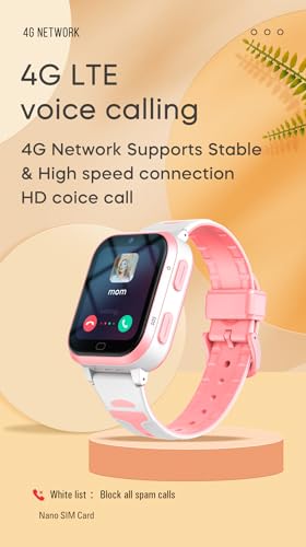 4G Kids Elderly Smart Watch Phone with GPS Tracker Global Watch for Children Real Time Tracking Video Phone Call Text Voice Message School Mode SOS Emergency Waterproof Whatsapp Line