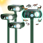 Solar Ultrasonic Animal Repeller, Ultrasonic Animal Deterrent Waterproof with Motion Sensor and LED Flashing Light for Outdoor Yard Garden Farm Deter Cat, Squirrel, Bird, Dog, Raccoon, Coyote, Skunk