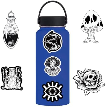 400 PCS Goth Stickers,Goth Accessories,Cool Gothic Bulk Stickers for Adults,Skull Stickers for Water Bottles,Laptops,Scrapbooks