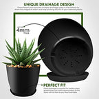 Utopia Home - Plant Pots Indoor with Drainage - 7/6.6/6/5.3/4.8 Inches Home Decor Flower Pots for Indoor Planter - Pack of 10 Plastic Planters for Indoor Plants, Cactus, Succulents Pot - Black