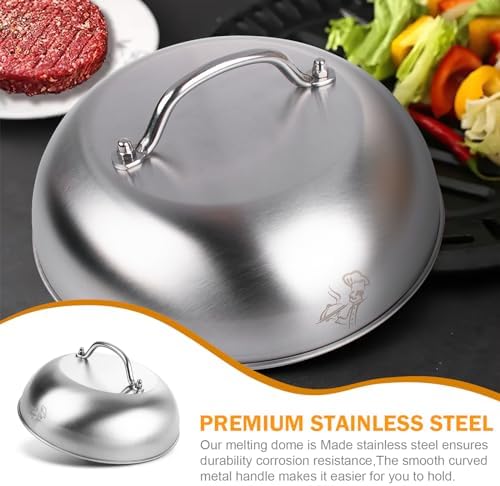 Grill Dome Cover - Griddle Accessories Heavy Duty 9" Wide Smashed Burger Melting Cheese Blackstone Dome,Fits for Cuisinart Stainless Steel Basting and Steaming Lid Cooking for Use in Flat Top Grills