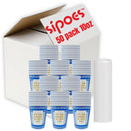 Sipoes New York Coffee Cups Disposable 50-Pcs Pack with Lid -10-Ounce Hot & Cold Paper Drinking Cups - Multipurpose Leakproof Design - Good Insulation for your Coffee