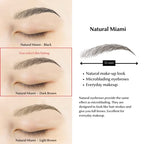 | Waterproof Eyebrow Tattoo Stickers. A real hair stroke look. Hair replacement without surgery. Solution for hair loss. Bushy Tinted eyebrow tattoos. (New Miami, Dark Brown)