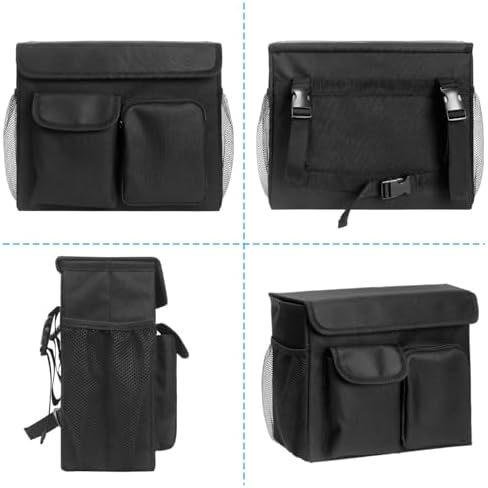 Mobility Scooter Bag, Electric Scooter Basket, Knee Scooter Basket, Mobility Scooter Caddy with 14 Inches Laptop Pocket and 2 Cup Holders for Bike, Mobility Scooter Accessories for Adults
