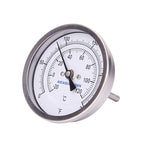 MEASUREMAN Fully Stainless Steel Pot, Kettle, Brewing Bimetal Thermometer, 3" Dial, 2-1/2" Stem, 0-250 deg F/-20-120 deg C, -1% Accuracy, Adjustable, 1/2" NPT Back Mount （2 Pack）