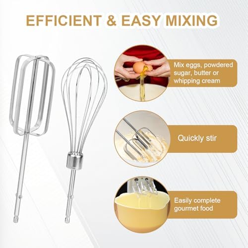 4pcs Hand Mixer Beaters Attachments Set, 2 Styles Stainless Steel Handheld Mixer Replacement Beaters Electric Mixer Parts Accessories for Hamilton Beach Hand Mixer 62682RZ 62692 62695V 64699
