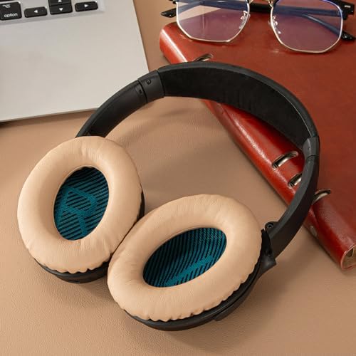 Aurivor Replacement Ear-Pads Cushions for Bose QuietComfort (QC) 35 35ii 25 15 2 and More Headphones, Upgraded Covers with Soft Protein Leather, Reinforced Sealing, Optimized Memory Foam (Brown)