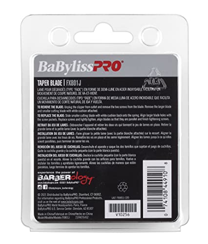 BaBylissPRO Replacement Taper Clipper Blades for FX870, FX825, FX673 Clippers and most 2-hole blade systems